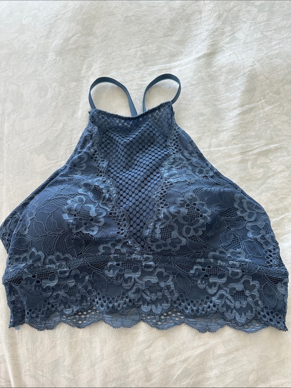 NWOT sophie b. Navy Lace High-Neck Bralette